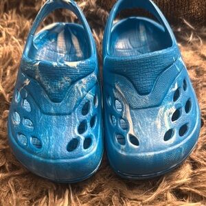 Bright Blue Water Shoes with Perforated Design and Slip-On Style